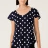 ANALIA TOP IN NAVY WHITE SPOT -Clothing Discounts Shop ANALIATOPINNAVYWHITESPOTWITHSEAMLESSPANTINNAVYcropMADIA25