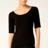 3/4 SLEEVE TOP IN BLACK