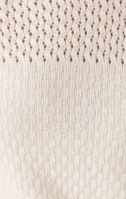 3/4 SLEEVE RIPPLE KNIT TOP IN IVORY -Clothing Discounts Shop LR 34SLEEVERIPPLEKNITTOPINIVORY