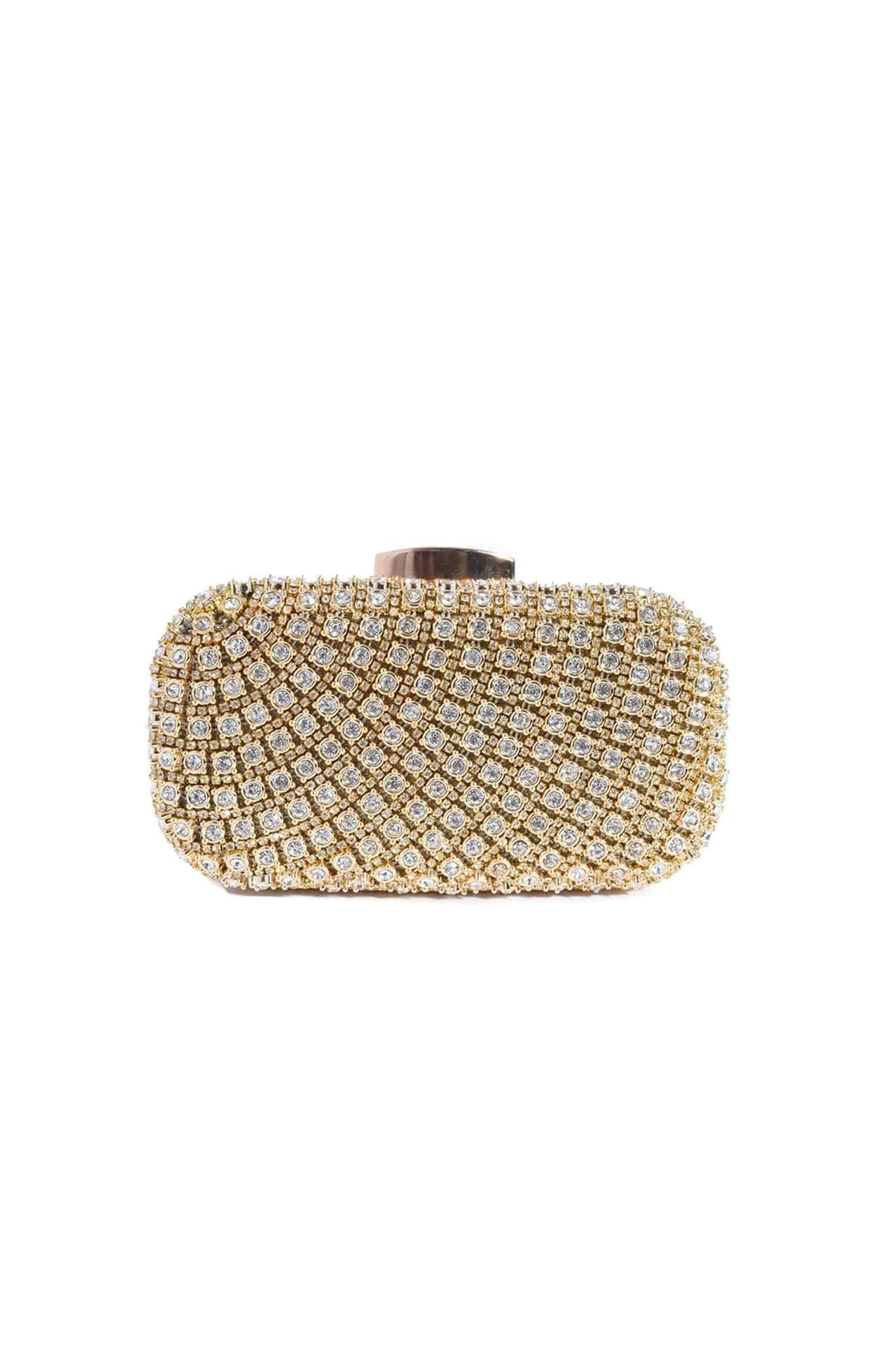 BLANCA STRUCTURED CLUTCH IN GOLD 3 BLANCA STRUCTURED CLUTCH IN GOLD