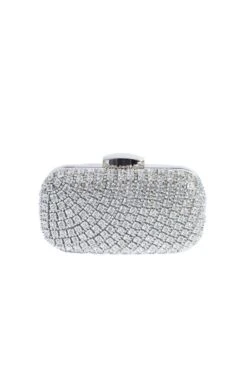 BLANCA STRUCTURED CLUTCH IN SILVER