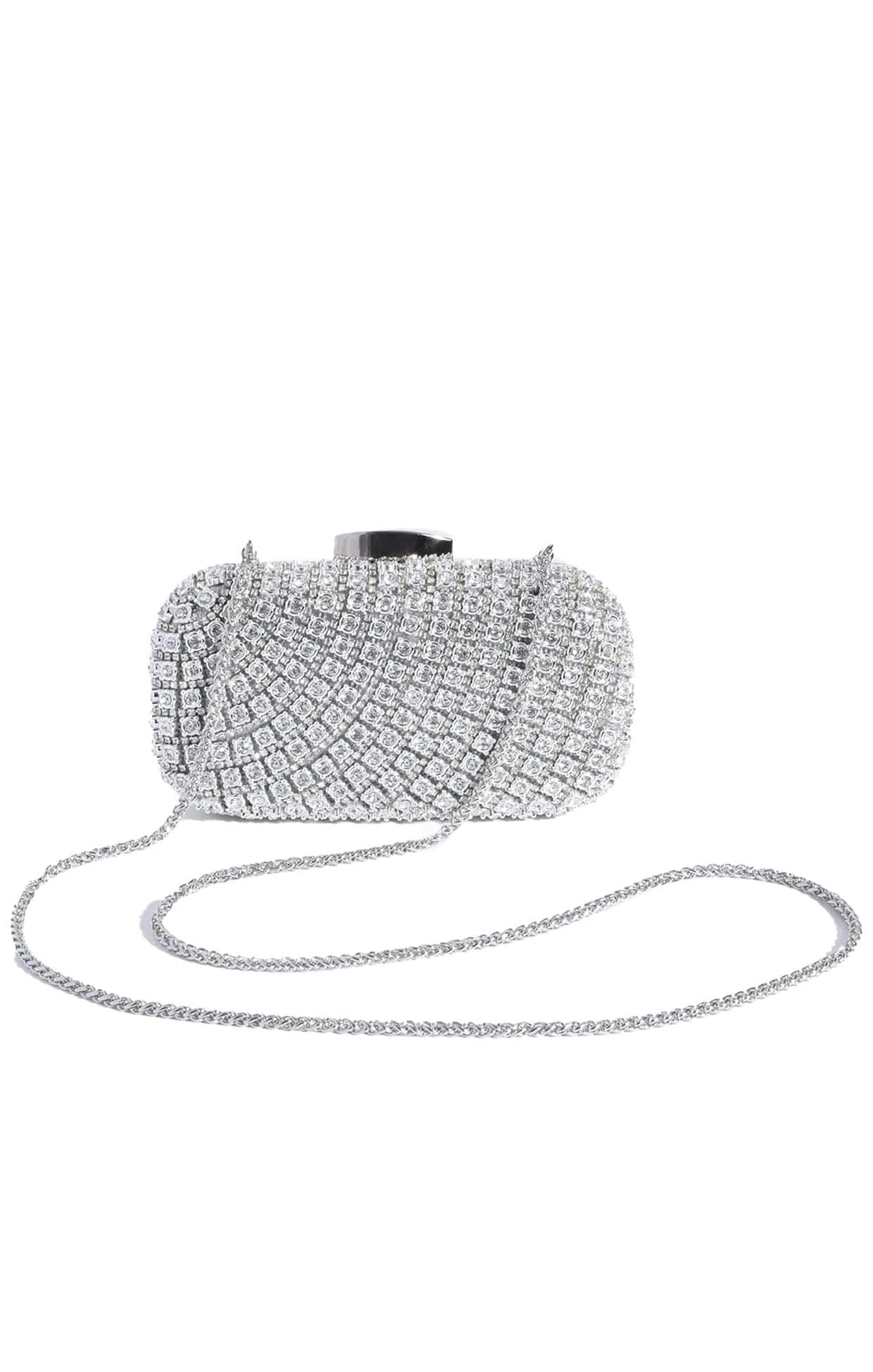 BLANCA STRUCTURED CLUTCH IN SILVER 4 BLANCA STRUCTURED CLUTCH IN SILVER - Image 2