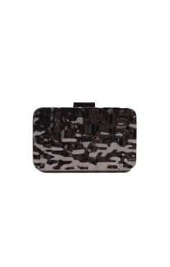 HEIDI METAL CLUTCH BAG IN GUNMETAL