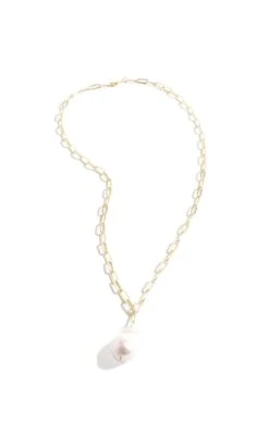 FRESHWATER PEARL DROP NECKLACE IN GOLD