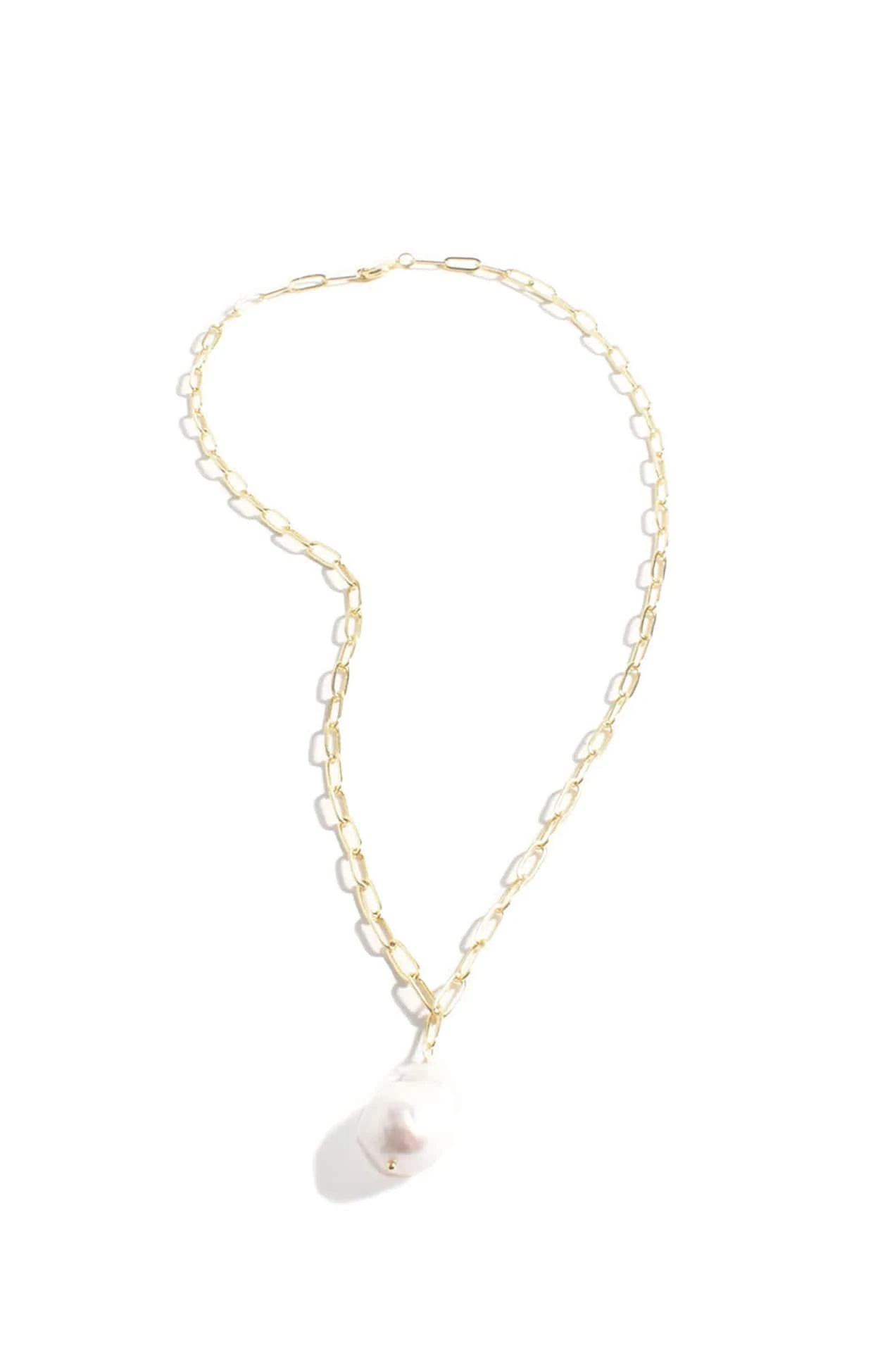 FRESHWATER PEARL DROP NECKLACE IN GOLD 3 FRESHWATER PEARL DROP NECKLACE IN GOLD