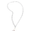 FRESHWATER PEARL DROP NECKLACE IN SILVER -Clothing Discounts Shop LR ADORNEMIDLENGTHFRESHWATERPEARLNECKLACESILVER