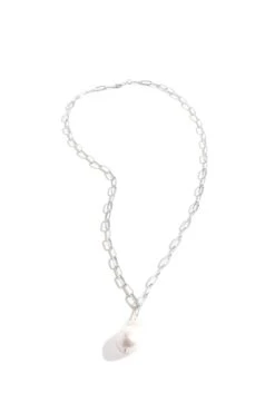FRESHWATER PEARL DROP NECKLACE IN SILVER