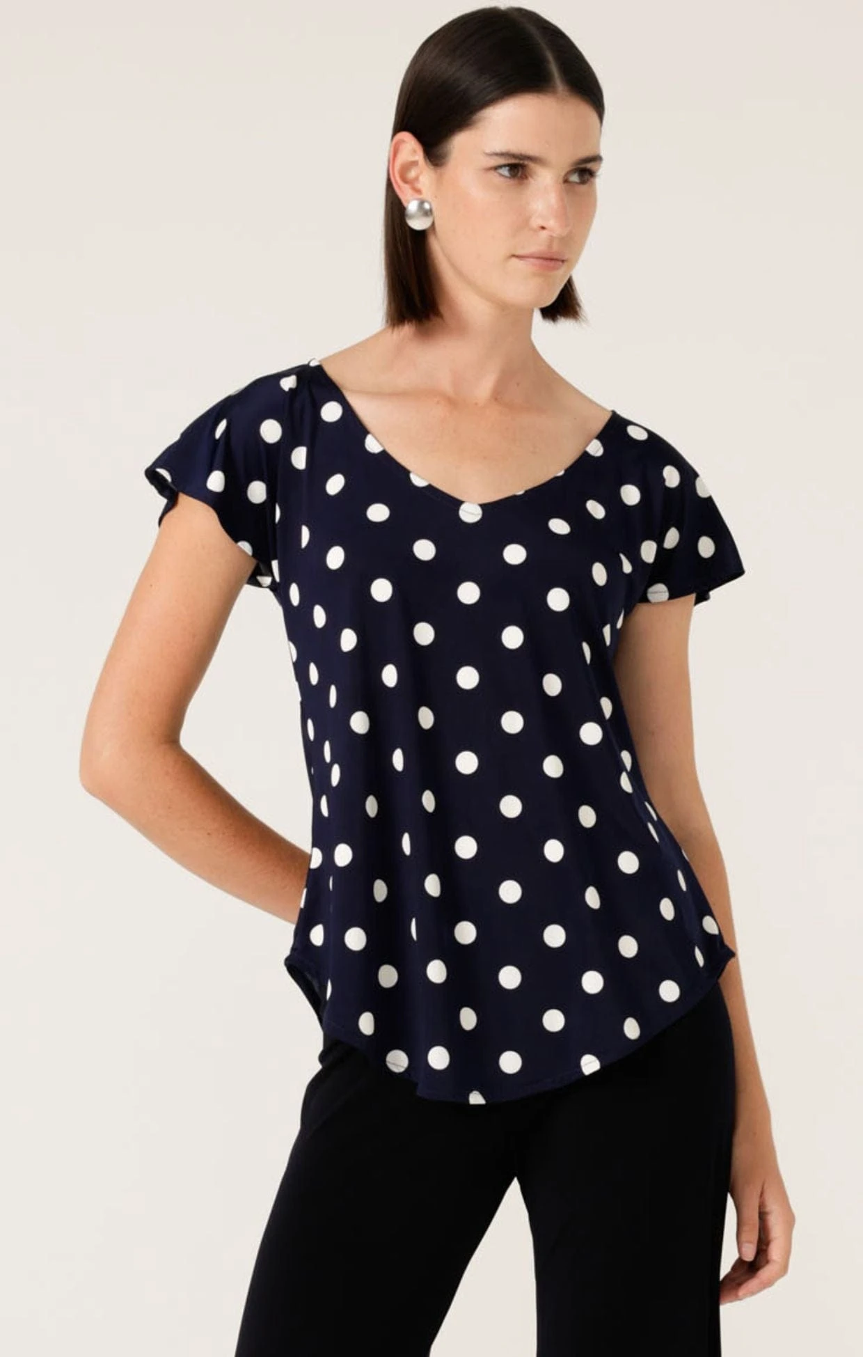 ANALIA TOP IN NAVY WHITE SPOT 5 ANALIA TOP IN NAVY WHITE SPOT - Image 3
