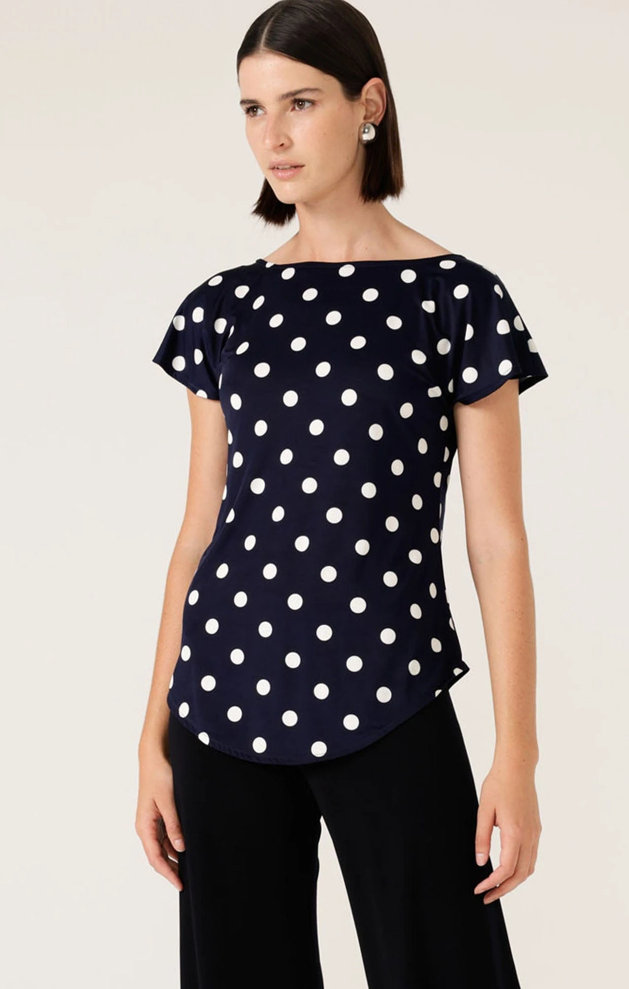 ANALIA TOP IN NAVY WHITE SPOT 4 ANALIA TOP IN NAVY WHITE SPOT - Image 2