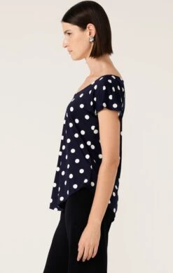 ANALIA TOP IN NAVY WHITE SPOT 14 ANALIA TOP IN NAVY WHITE SPOT -Clothing Discounts Shop LR ANALIATOPINNAVYWHITESPOTWITHSEAMLESSPANTINNAVY9 MADIA25