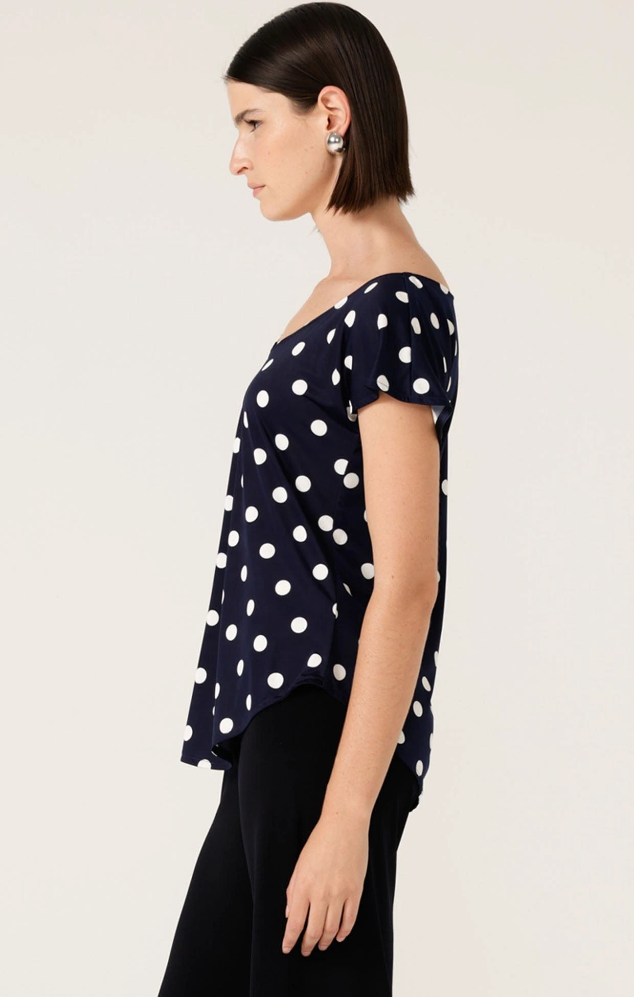 ANALIA TOP IN NAVY WHITE SPOT 7 ANALIA TOP IN NAVY WHITE SPOT - Image 5
