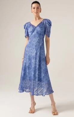 BLUE JAY MIDI DRESS 12 BLUE JAY MIDI DRESS -Clothing Discounts Shop LR BLUEJAYMIDIDRESSINOCEANPERIWINKLELUREX60 DANZSS24