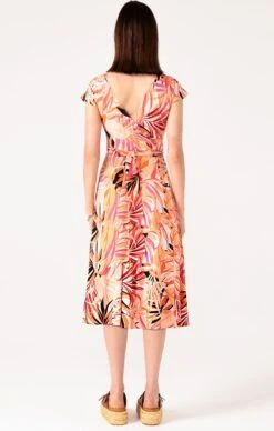 CABANA WRAP DRESS 17 CABANA WRAP DRESS -Clothing Discounts Shop LR CABANAWRAPDRESSINPEACHPALMLEAF2 DANZSS24