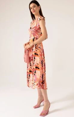 CABANA WRAP DRESS 14 CABANA WRAP DRESS -Clothing Discounts Shop LR CABANAWRAPDRESSINPEACHPALMLEAF79 DANZSS24