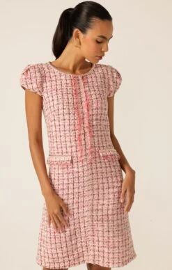 CELESTINE SHIFT DRESS -Clothing Discounts Shop LR CELESTINESHIFTINPINKWHITEGOLDTWEED18 NINAS25