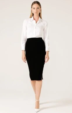 PENCIL SKIRT IN BLACK 11 PENCIL SKIRT IN BLACK -Clothing Discounts Shop LR CLASSICWHITESHIRTWITHPENCILSKIRTBLACK18 NICOLESC24