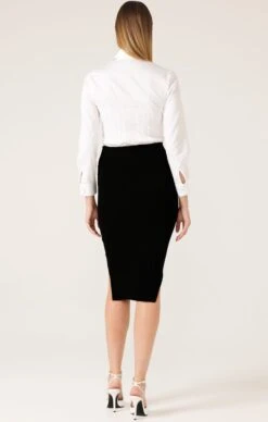 PENCIL SKIRT IN BLACK 15 PENCIL SKIRT IN BLACK -Clothing Discounts Shop LR CLASSICWHITESHIRTWITHPENCILSKIRTBLACK2 NICOLESC24
