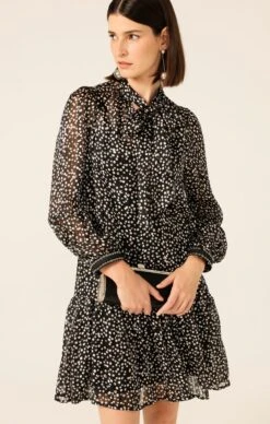 CONFETTI MOON MINI DRESS -Clothing Discounts Shop LR CONFETTIMOONMINIDRESSINBLACKWHITESPOT49 MADIA25