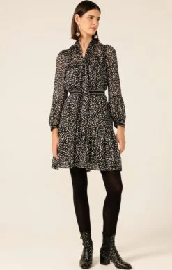 CONFETTI MOON MINI DRESS -Clothing Discounts Shop LR CONFETTIMOONMINIDRESSINBLACKWHITESPOT63 MADIA25