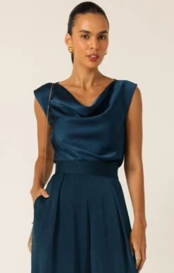 COWL BIAS TOP STEELE BLUE