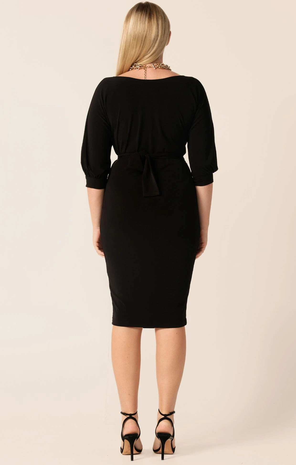 COWL TIE DRAPE DRESS IN BLACK 7 COWL TIE DRAPE DRESS IN BLACK - Image 6