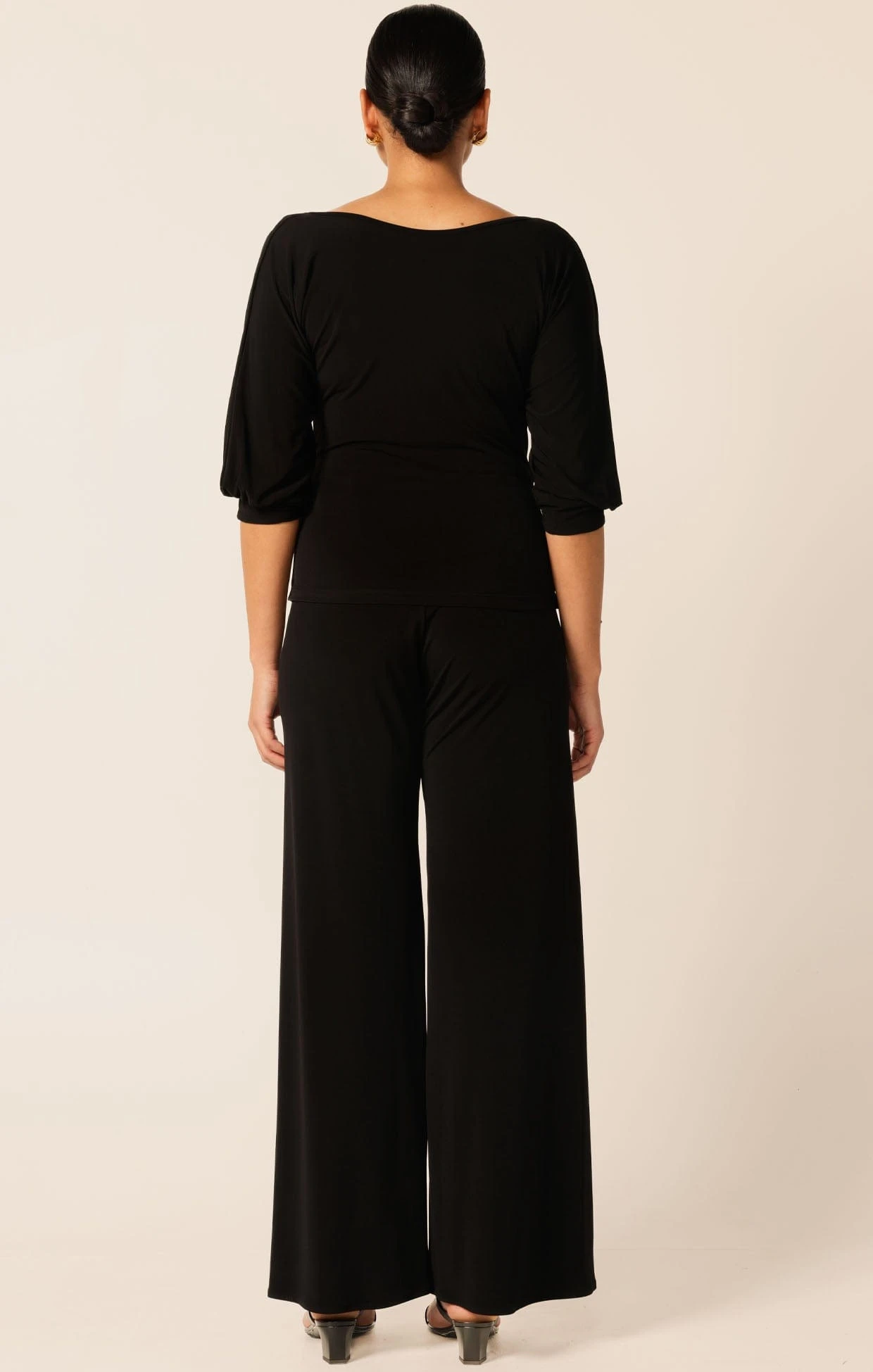 COWL TIE DRAPE TOP IN BLACK 10 COWL TIE DRAPE TOP IN BLACK - Image 8