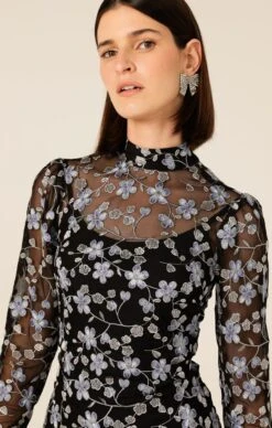 DELICATE DOMAIN DRESS -Clothing Discounts Shop LR DELICATEDOMAINDRESSINPERIWINKLEBLACKFLOWER52 MADIA25