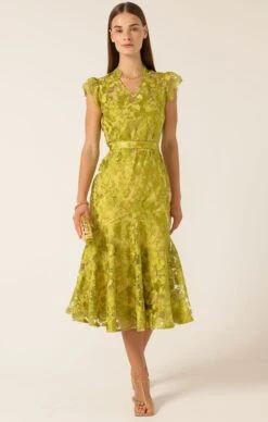 DELPHINE DRESS CHARTREUSE