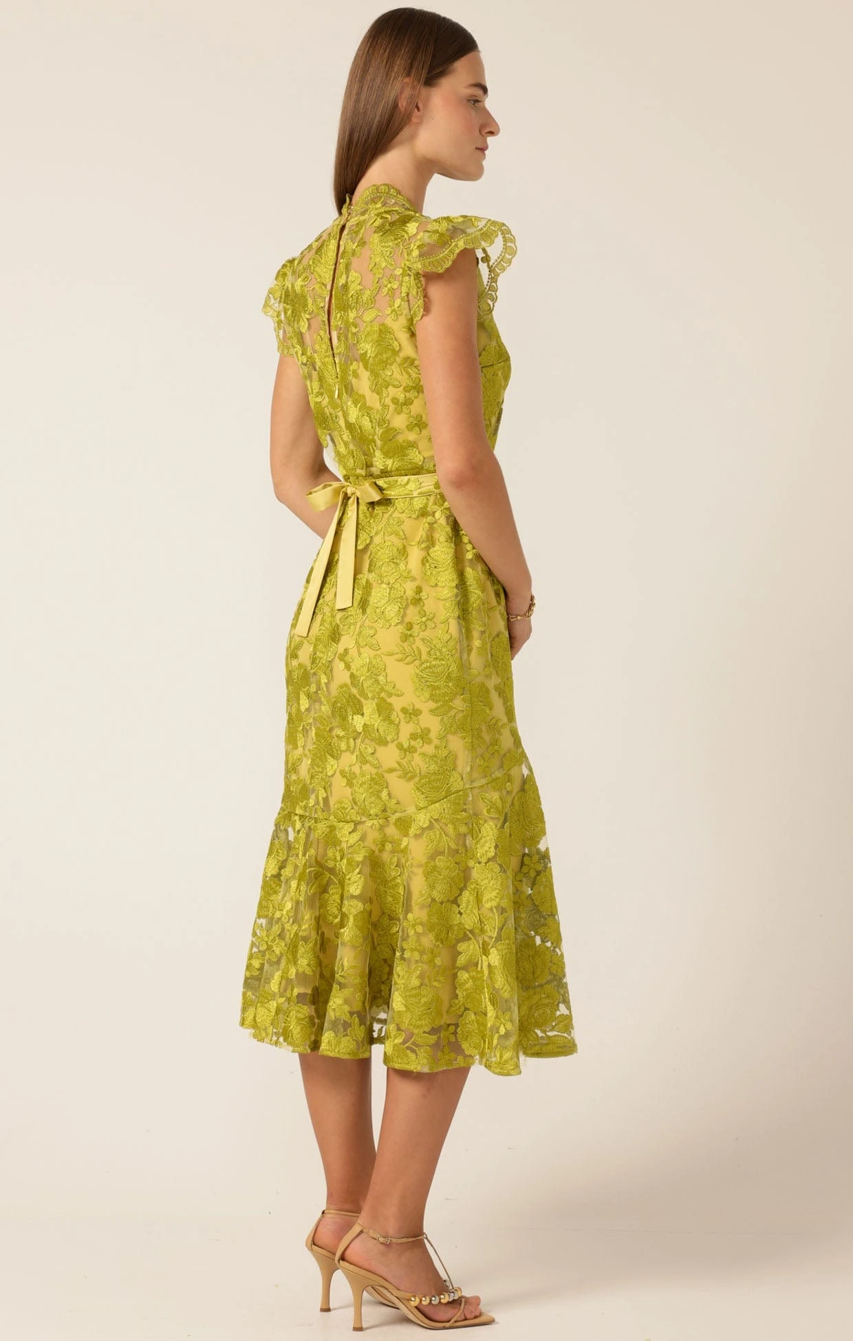 DELPHINE DRESS CHARTREUSE 7 DELPHINE DRESS CHARTREUSE - Image 5