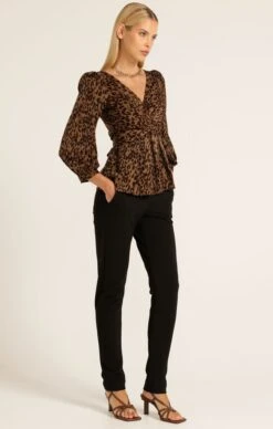 DOPPEL BLOUSE 14 DOPPEL BLOUSE -Clothing Discounts Shop LR DOPPLEBLOUSEINBROWNANIMALWITHTAPEREDLEGPANTINBLACK31 KAROLINAWCK25