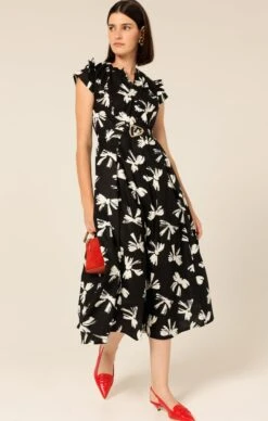 FABLE BOWS SHIRTMAKER 14 FABLE BOWS SHIRTMAKER -Clothing Discounts Shop LR FABLEBOWSSHIRTMAKERDRESSINBLACKWHITEBOW34 MADIA25