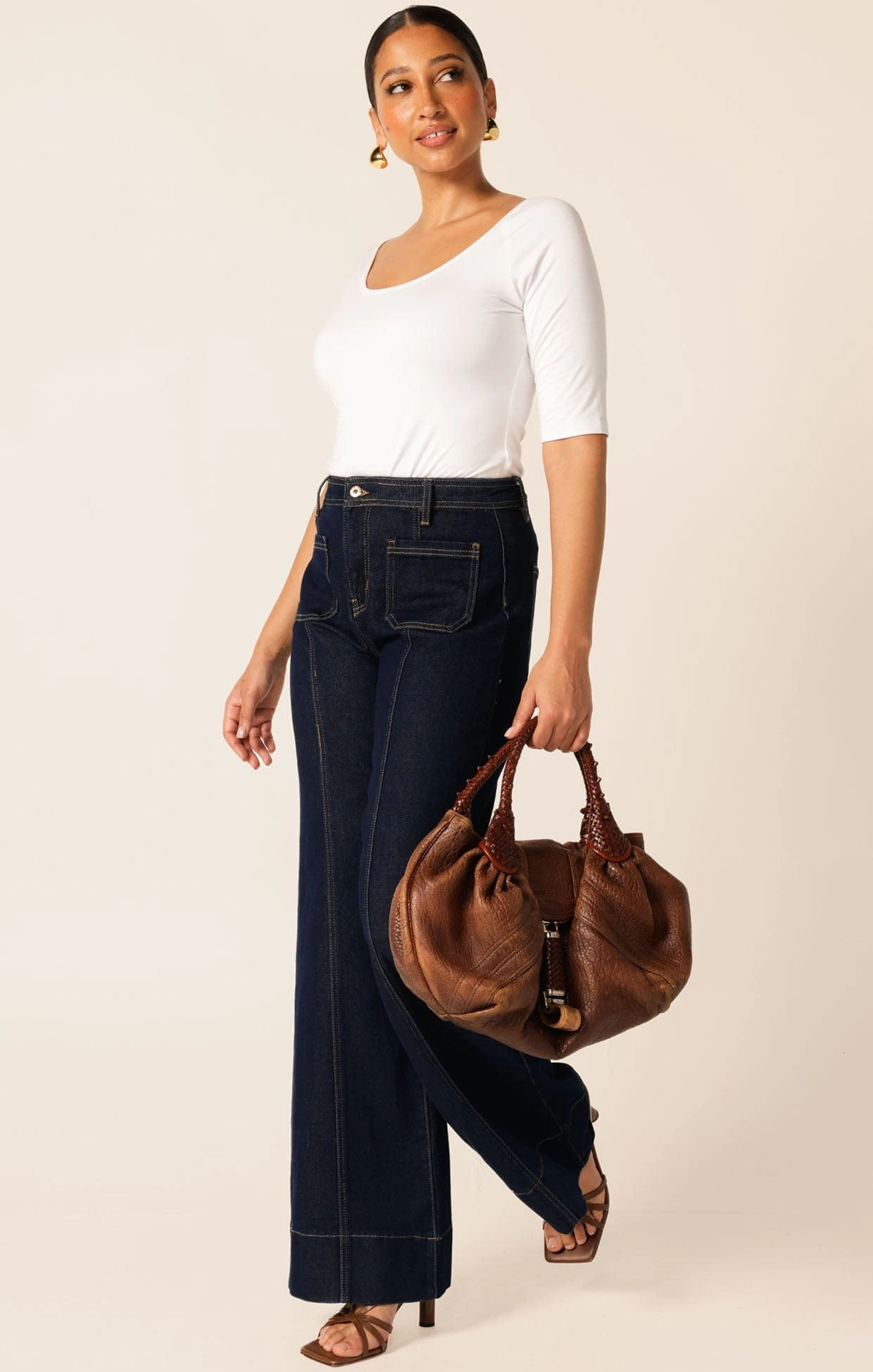 3/4 SLEEVE TOP IN WHITE 4 3/4 SLEEVE TOP IN WHITE - Image 2