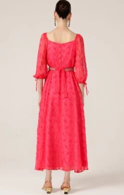 FLAMINGO MIDI DRESS 17 FLAMINGO MIDI DRESS -Clothing Discounts Shop LR FLAMINGOMIDIDRESSINPINKEMBROIDEREDCHIFFON2 DANZSS24