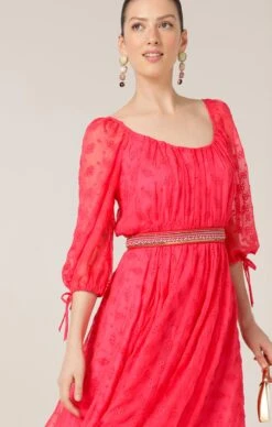 FLAMINGO MIDI DRESS 15 FLAMINGO MIDI DRESS -Clothing Discounts Shop LR FLAMINGOMIDIDRESSINPINKEMBROIDEREDCHIFFON54CROP1 DANZSS24