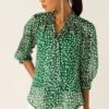 GABRIELLE BLOUSE -Clothing Discounts Shop LR GABRIELLEBLOUSEINGREENWHITESPOTLUREXWITHGIGIJEANINWHITE11 NINAS25