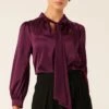 HATCHIE BLOUSE IN BLACK CHERRY -Clothing Discounts Shop LR HATCHIEBLOUSEINBLACKCHERRYWITHPLEATEDTROUSERINBLACK81CROP MIASKW25