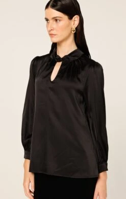 HATCHIE BLOUSE IN BLACK -Clothing Discounts Shop LR HATCHIEBLOUSEINBLACKWITHPENCILSKIRT25 MADIA25