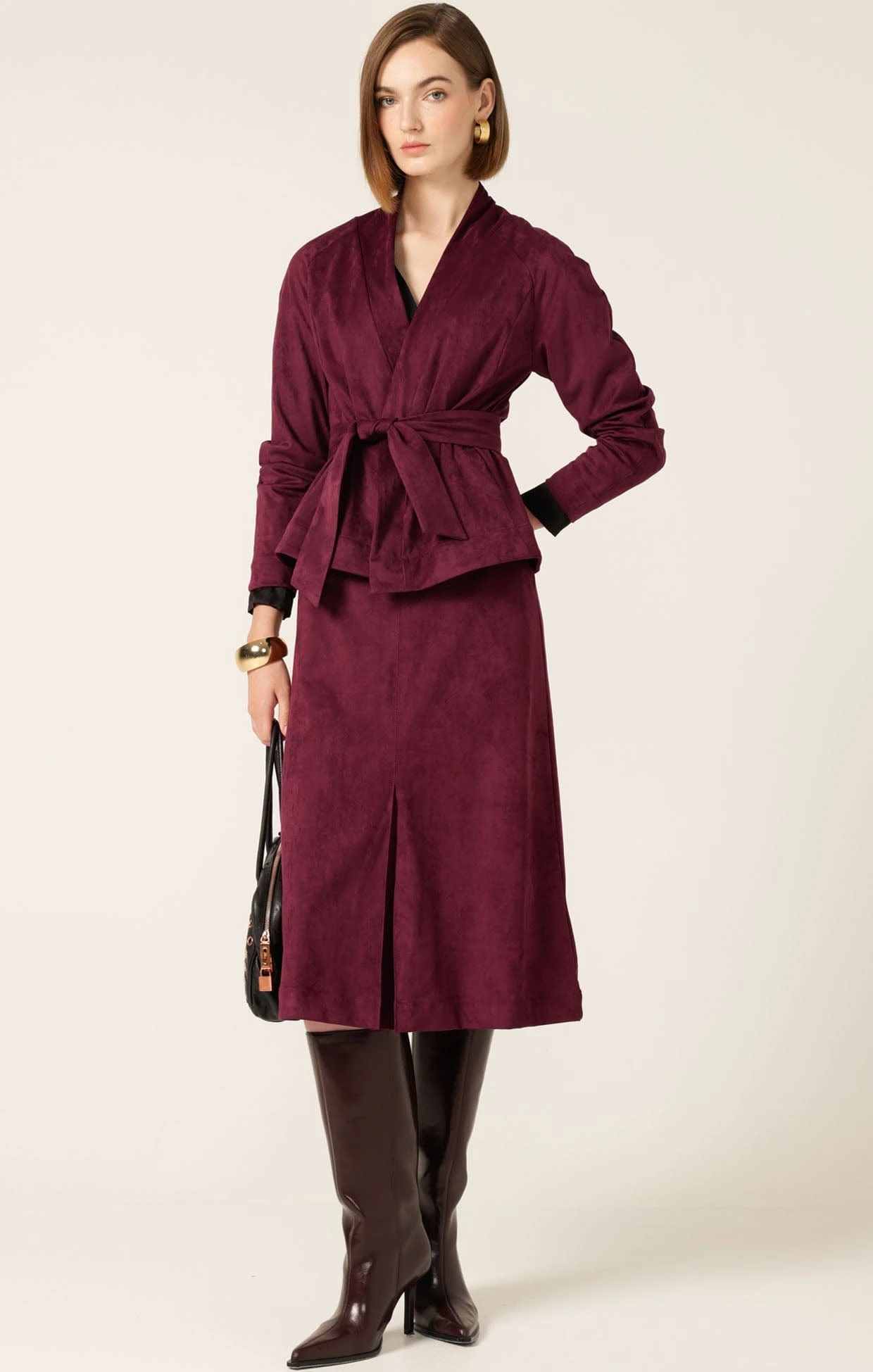 SUEDE A-LINE MIDI SKIRT 4 SUEDE A-LINE MIDI SKIRT - Image 2