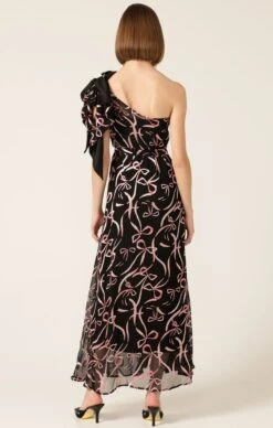 LA MAISON MAXI DRESS -Clothing Discounts Shop LR LAMAISONMAXIDRESSINPINKBLACKBOW3 LILYWSK25