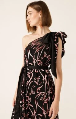 LA MAISON MAXI DRESS -Clothing Discounts Shop LR LAMAISONMAXIDRESSINPINKBLACKBOW51 LILYWSK25