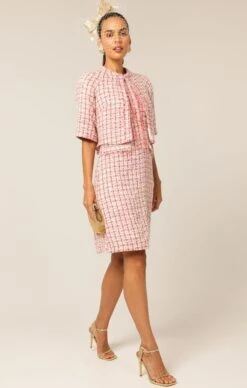 CELESTINE SHIFT DRESS -Clothing Discounts Shop LR LAROSEJACKETINPINKWHITEGOLDTWEEDWITHCELESTINESHIFTINPINKWHITEGOLDTWEED19 NINAS25