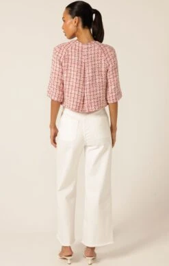 GIGI WIDE LEG JEAN 13 GIGI WIDE LEG JEAN -Clothing Discounts Shop LR LAROSEJACKETINPINKWHITEGOLDTWEEDWITHCOWLBIASTOPINIVORYANDGIGIJEANINWHITE25 NINAS25