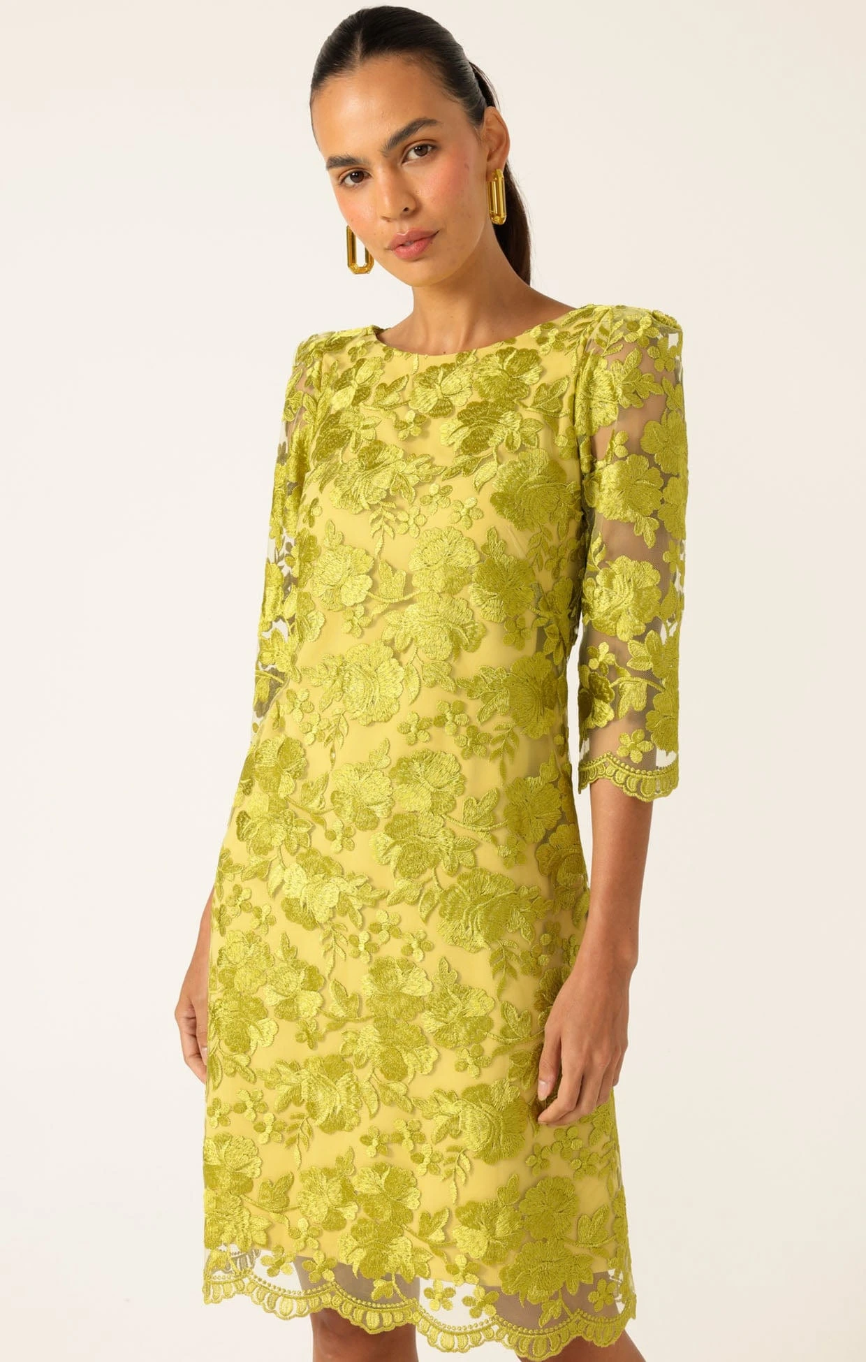 LAYLA SHIFT DRESS CHARTREUSE 4 LAYLA SHIFT DRESS CHARTREUSE - Image 2