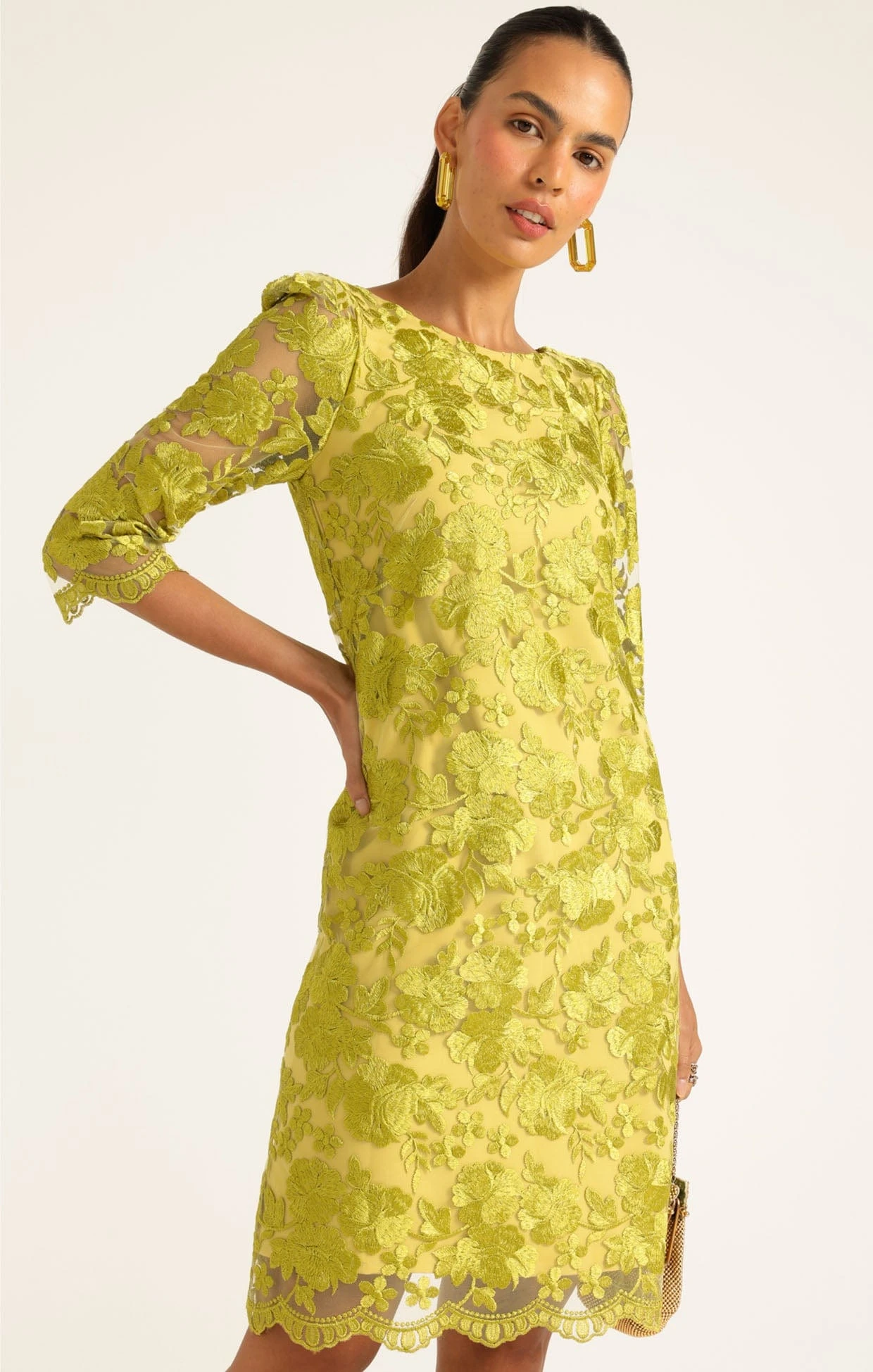 LAYLA SHIFT DRESS CHARTREUSE 7 LAYLA SHIFT DRESS CHARTREUSE - Image 5