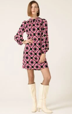 LEGACY SHIFT DRESS -Clothing Discounts Shop LR LEGACYSHIFTINMAGENTATANBLACKLINK11 LILYWSK25