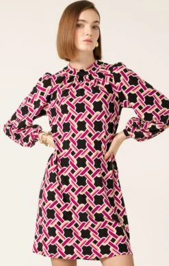LEGACY SHIFT DRESS -Clothing Discounts Shop LR LEGACYSHIFTINMAGENTATANBLACKLINK12 LILYWSK25