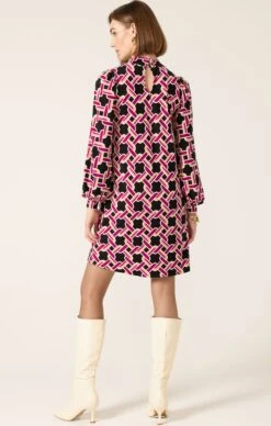 LEGACY SHIFT DRESS -Clothing Discounts Shop LR LEGACYSHIFTINMAGENTATANBLACKLINK8 LILYWSK25