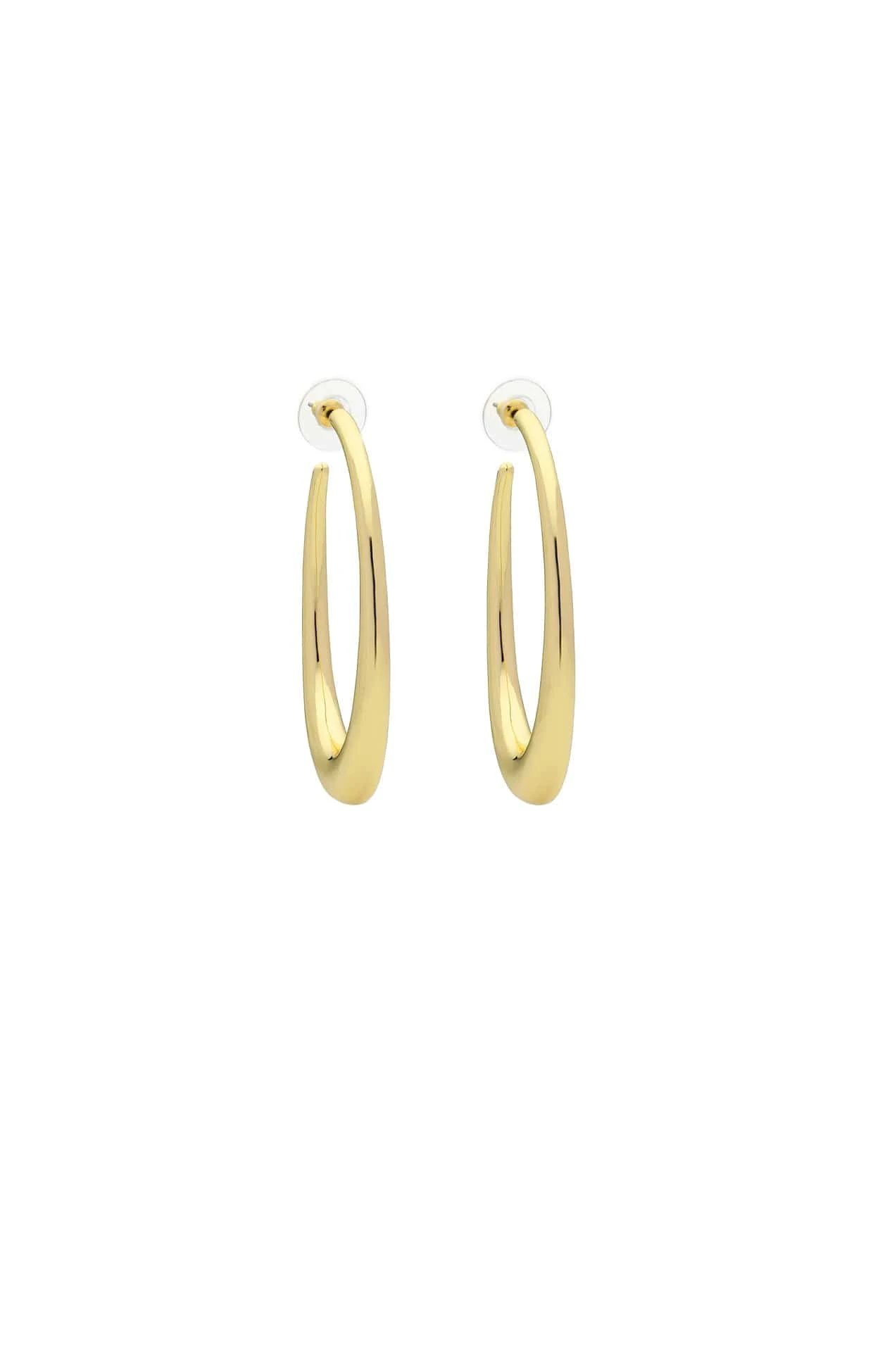CREW HOOP EARRINGS IN GOLD 3 CREW HOOP EARRINGS IN GOLD