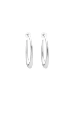 CREW HOOP EARRINGS IN SILVER