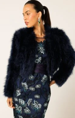 LUXE FEATHER JACKET IN NAVY 15 LUXE FEATHER JACKET IN NAVY -Clothing Discounts Shop LR LUXEFEATHERJACKETINNAVYWITHPORTALPALACEDRESSINBLACKNAVYFLOWER28 NINAS25